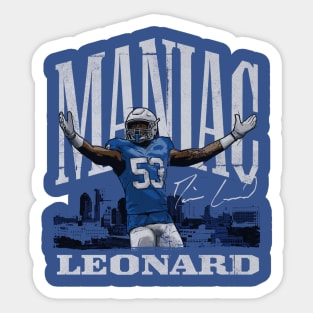 Darius Leonard Indianapolis Cityscape Sticker